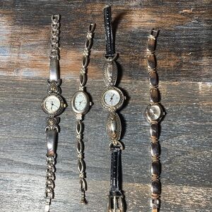 Lot of 4 Women’s Watches — Non-Working — Includes 2 Ornate Geneva Bracelet Watch
